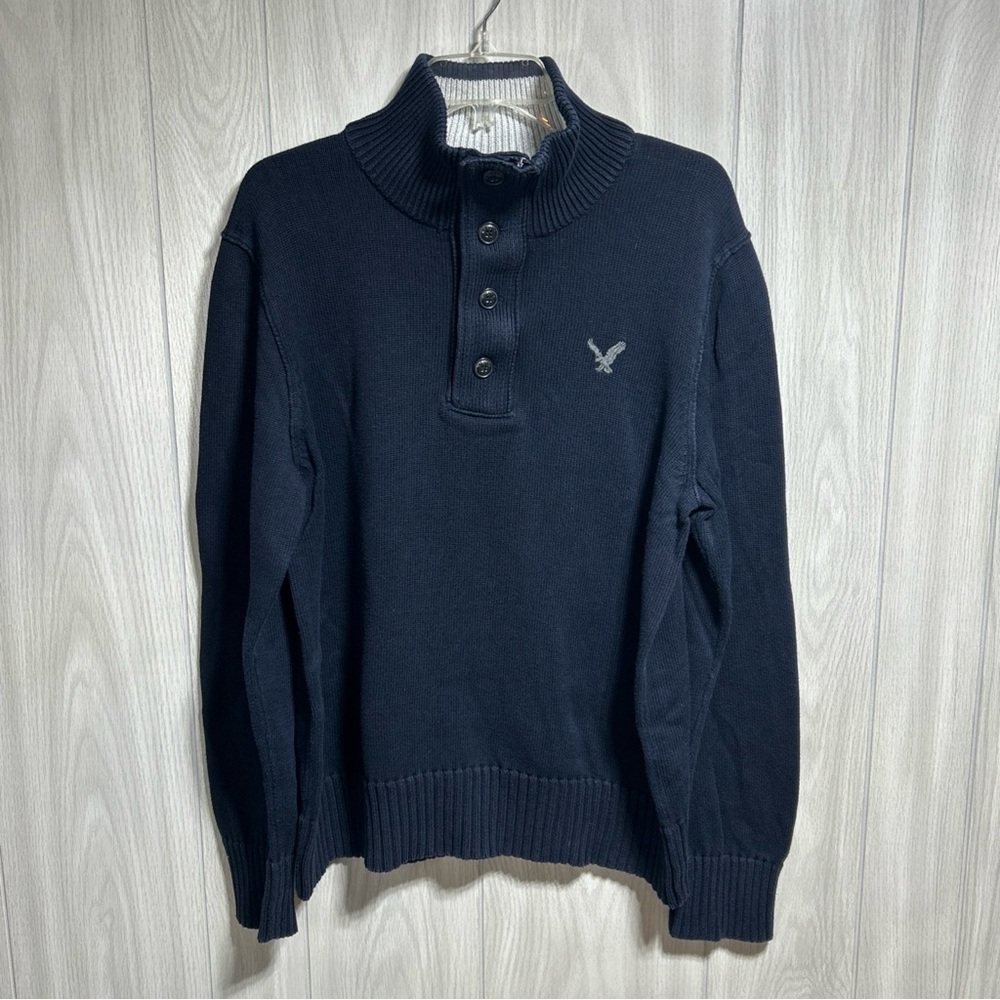 American Eagle Men’s Navy Blue Pullover Sweater Size Large